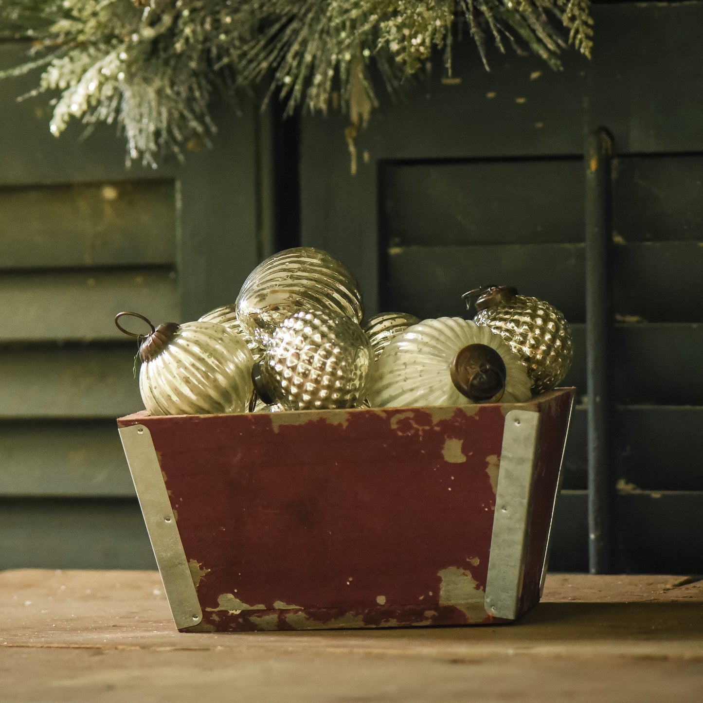 Small Red Wood Planter